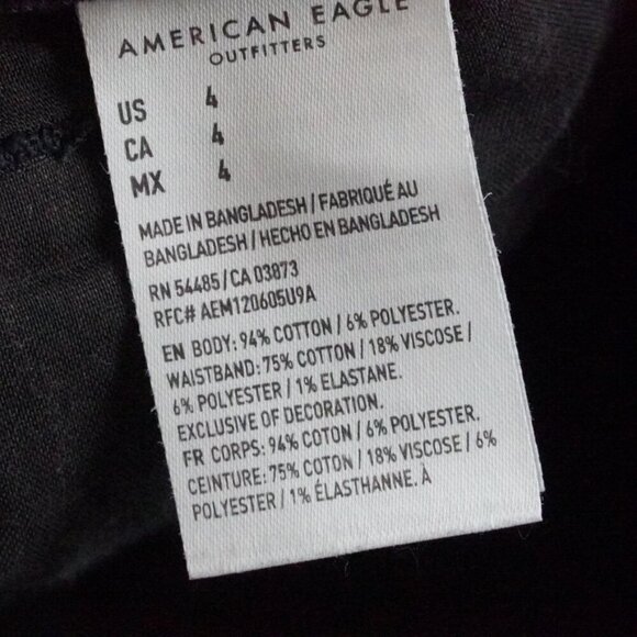 American Eagle Outfitters Mom Shorts womens 4 Black Denim Distressed - Picture 6 of 11